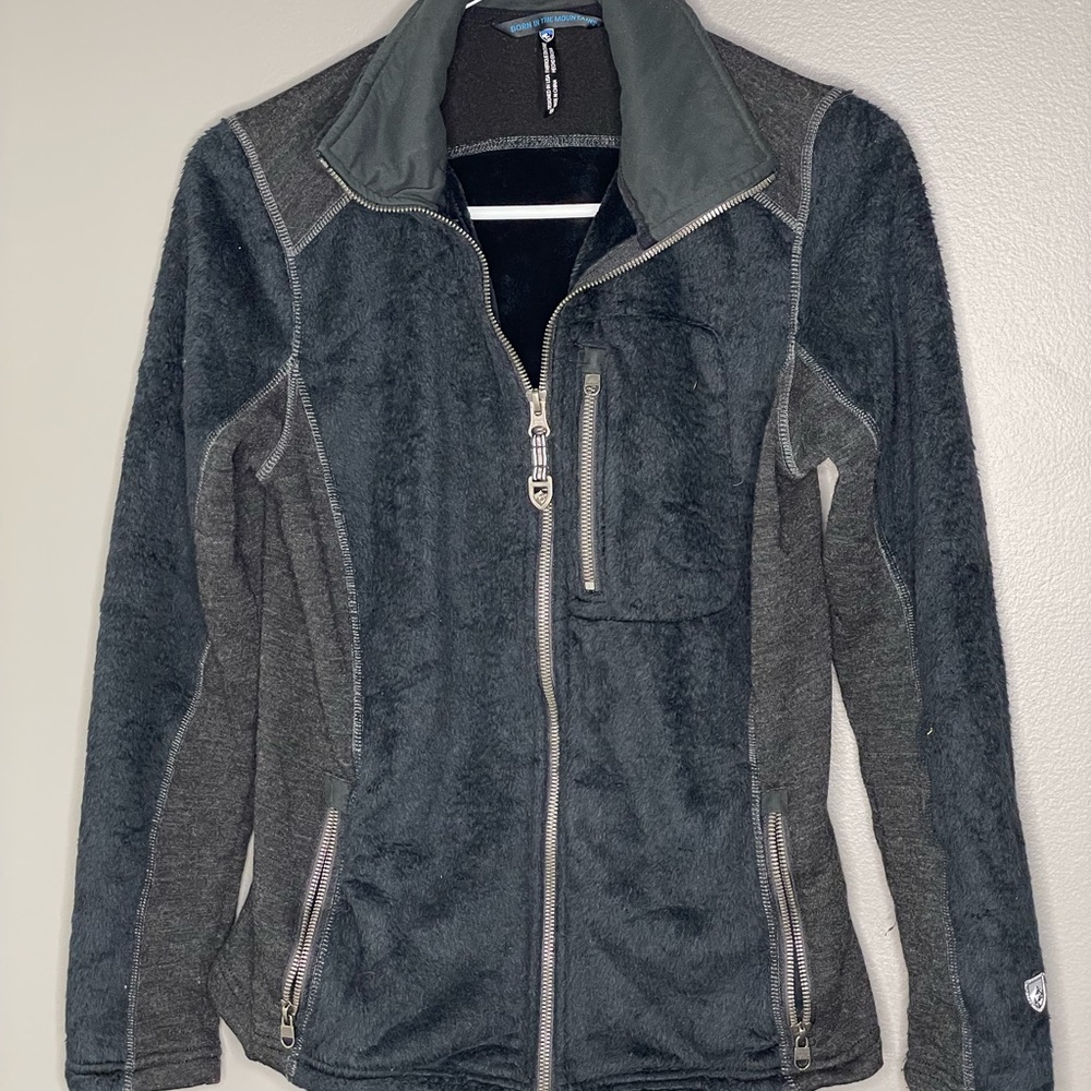 Fuzzy zip up sweatshirt